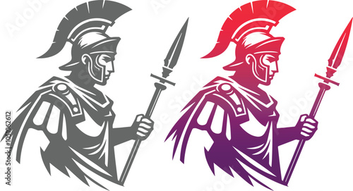 Roman Soldier Logo Design Template