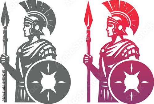 Roman Soldier Logo Design Template