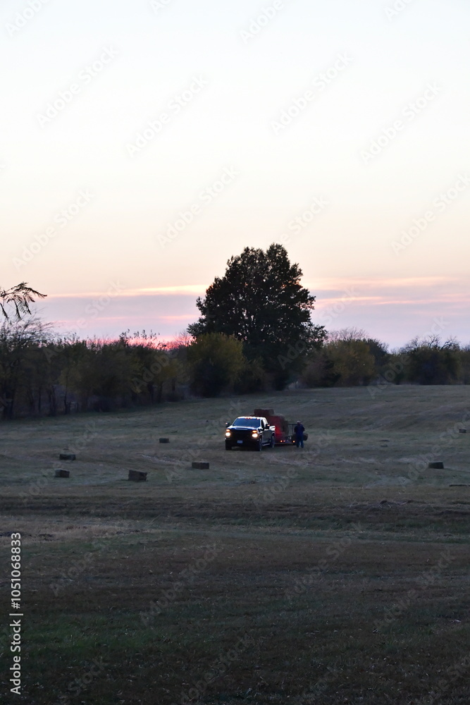 Fototapeta premium Baling Hay