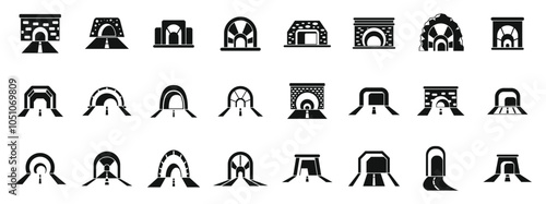 Quadro su tela Arch tunnel icons set