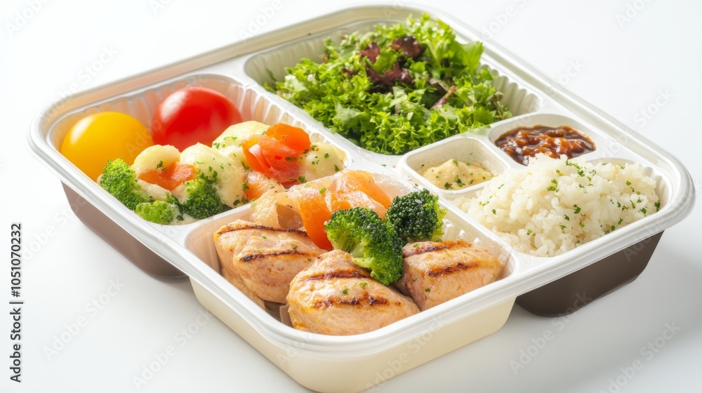 Elegant Gourmet Takeout Meal in Containers Elegant Gourmet Takeout Meal in Containers
