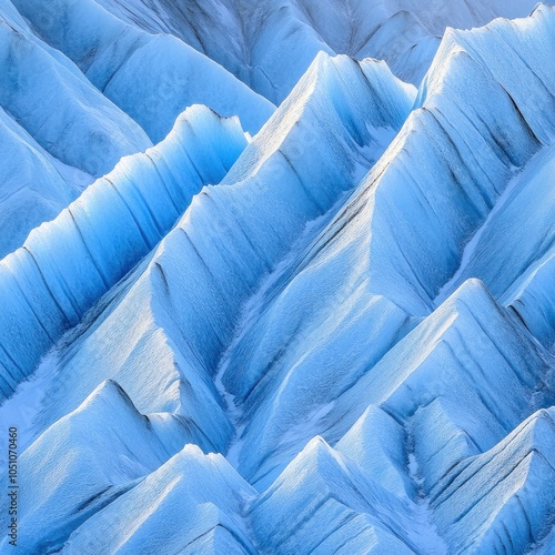 Wallpaper Mural Abstract glacial ice formation with blue and white hues, creating a textured, layered landscape. Torontodigital.ca