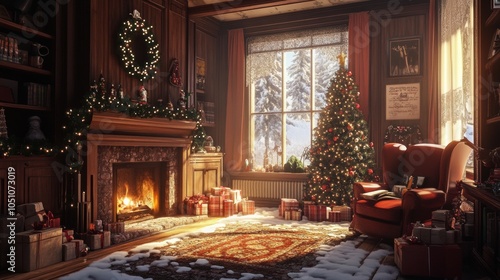 Wallpaper Mural Cozy Christmas Decoration Torontodigital.ca