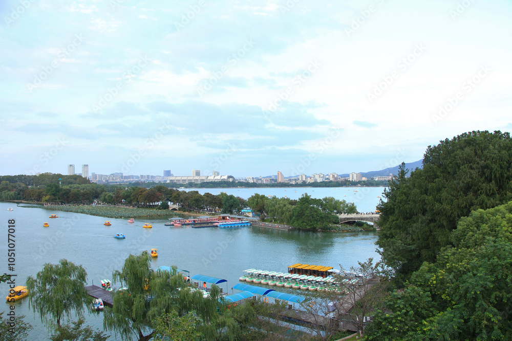 Beautiful Scenery of Xuanwu Lake in Nanjing, China Beautiful Scenery of Xuanwu Lake in Nanjing, China
