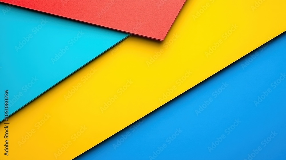 Abstract geometric background with red, blue, and yellow paper layers. Abstract geometric background with red, blue, and yellow paper layers.