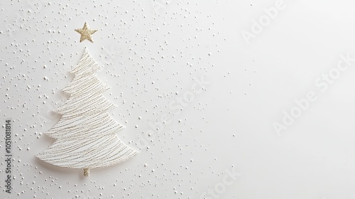 A textured white card with a minimalist Christmas tree made of simple lines and dots, allowing the message to shine.