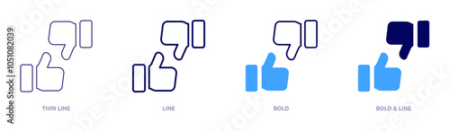 Disagreement hand icon in 4 different styles. Thin Line, Line, Bold, and Bold Line. Duotone style. Editable stroke