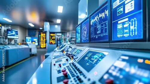 Wallpaper Mural A room with a large number of computer monitors, all of which are blue Torontodigital.ca