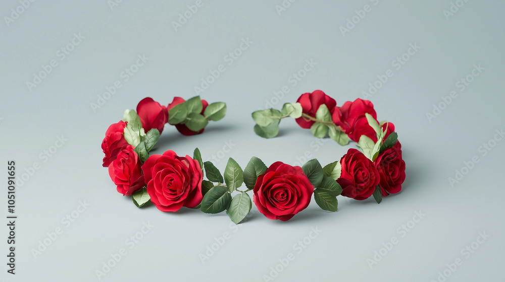 Red Rose Floral Crown: A delicate and romantic red rose floral crown ...