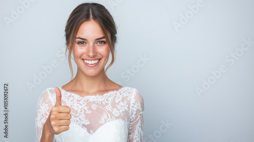 Bride's Confident Thumbs-Up...