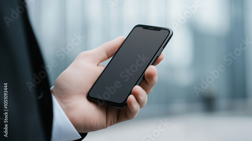 Businessman Holding Smartph...