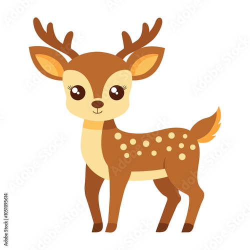 Illustration of Cute Deer Isolated on white