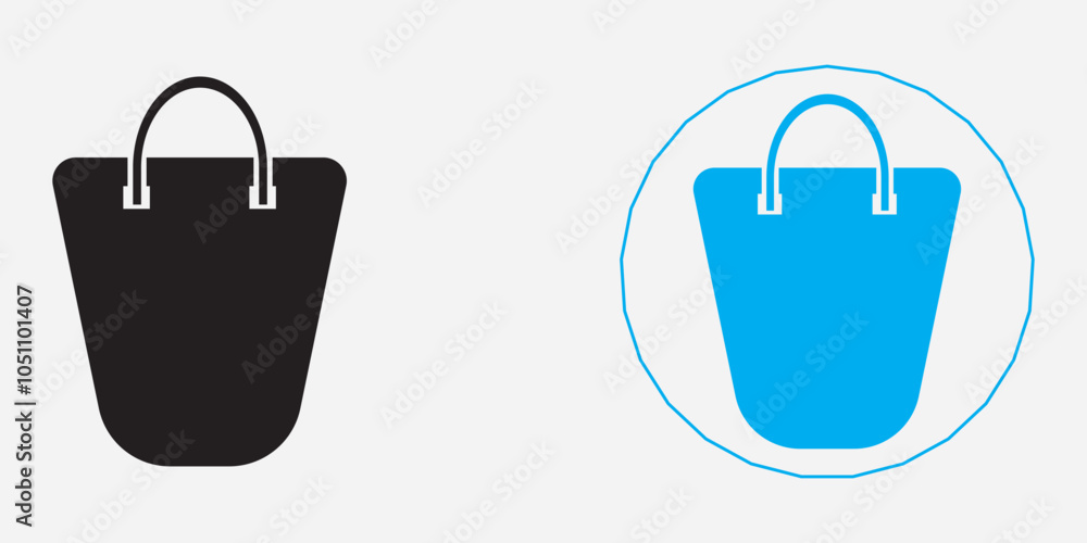 Shopping bag icon vector, Shopping bag icon on a black and blue color. vector illustration. Shopping bag icon vector, Shopping bag icon on a black and blue color. vector illustration.