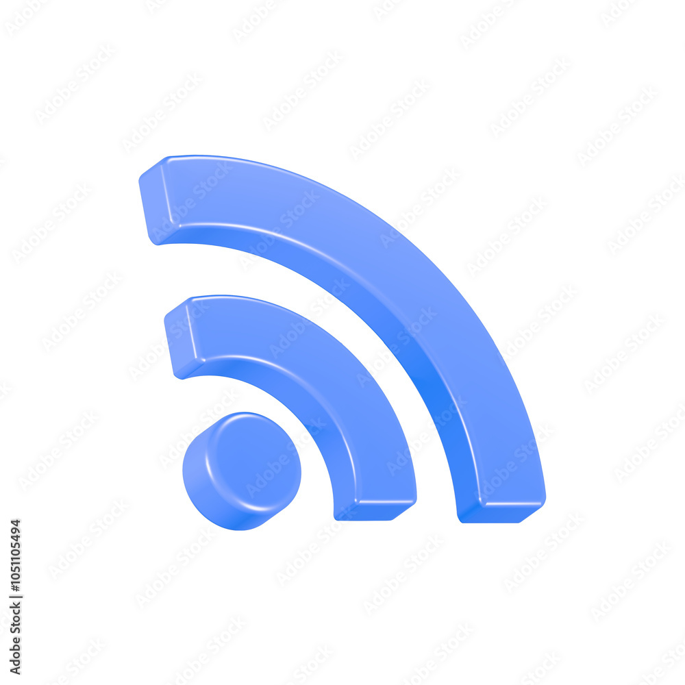 Wi-Fi signal blue icon 3d Wi-Fi signal blue icon 3d