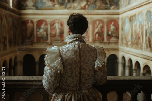 A Renaissance courtier in a ruffled doublet: Step into a world of elegance and courtly intrigue