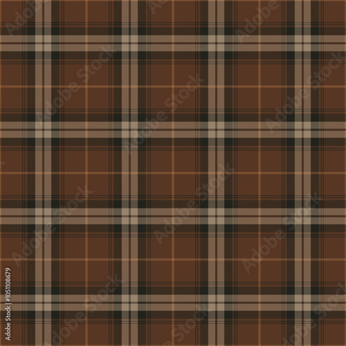 Retro Dark Academia Plaid Check Seamless Pattern - Cute plaid check repeating pattern design