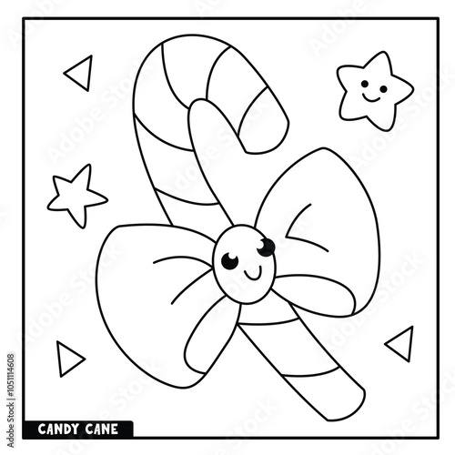 Candy cane coloring page for kids