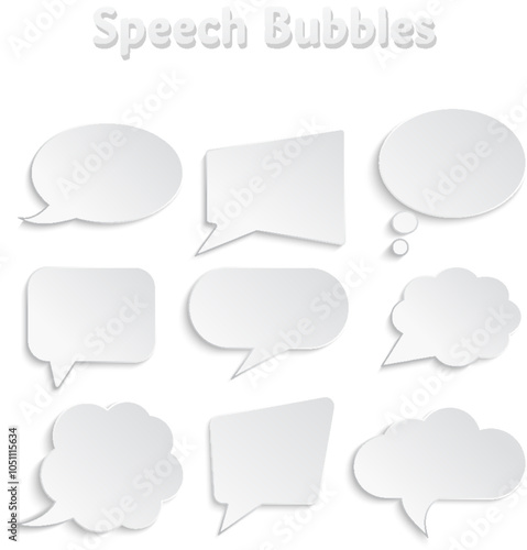 White blank retro speech bubbles