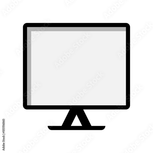 Monitors flat icons. computer screen symbols for intuitive interface elements.