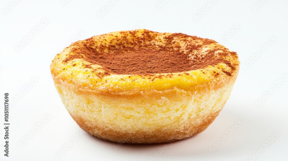 Creamy Pastel de Nata with Cinnamon Dusting Creamy Pastel de Nata with Cinnamon Dusting