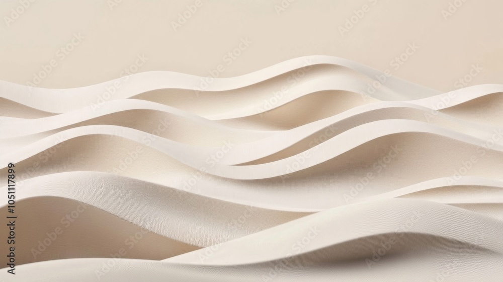 Obraz premium Abstract White Waves in Minimalist Design