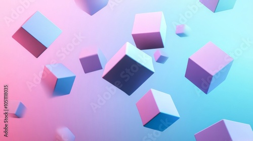 Floating Pastel Cubes Against a Gradient Background Free Download Floating Pastel Cubes Against a Gradient Background - GFXLoad