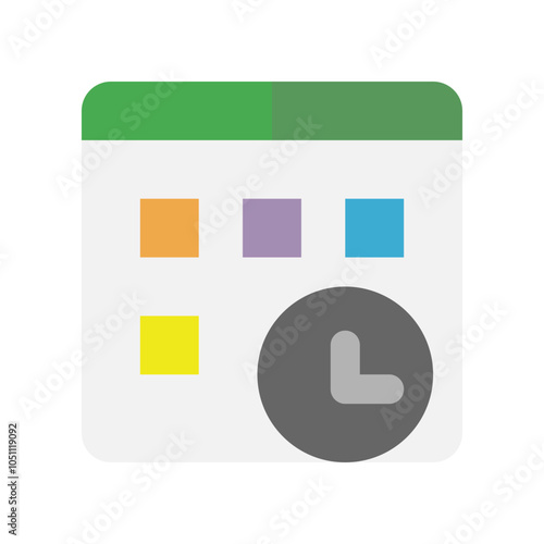 Schedule board flat icons. for a clean interface aesthetic.