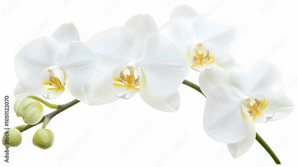 Nauture and Flower Background - A cluster of elegant white orchids with delicate yellow accents.