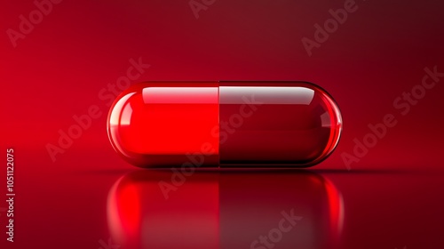 Obraz na płótnie Red capsule on a red background w salonie