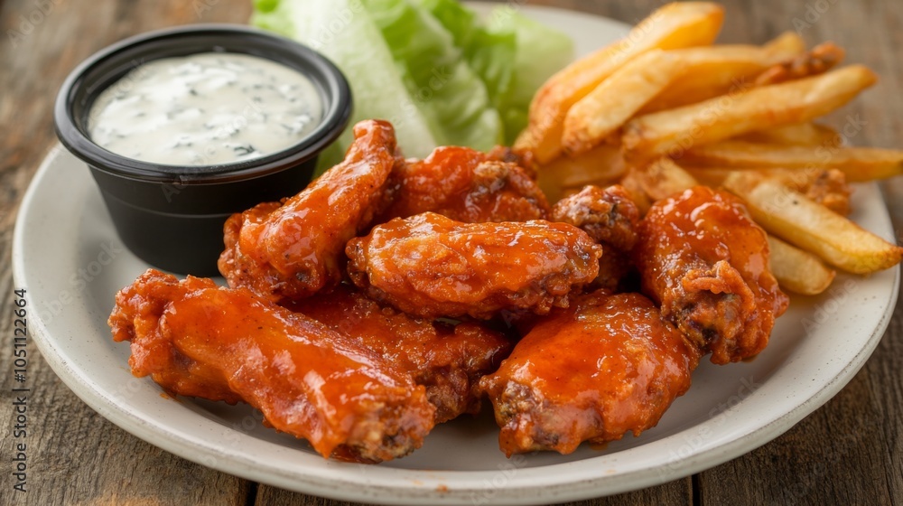 Elegant Buffalo Wings in Rustic Setting Elegant Buffalo Wings in Rustic Setting