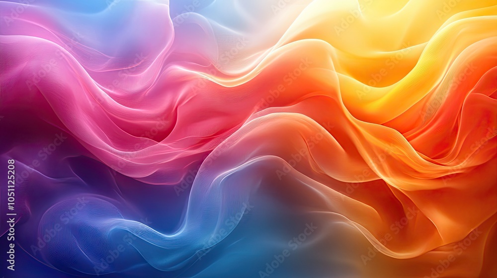 Obraz premium colorful abstract background with flowing curved lines, evoking creativity and movement.image