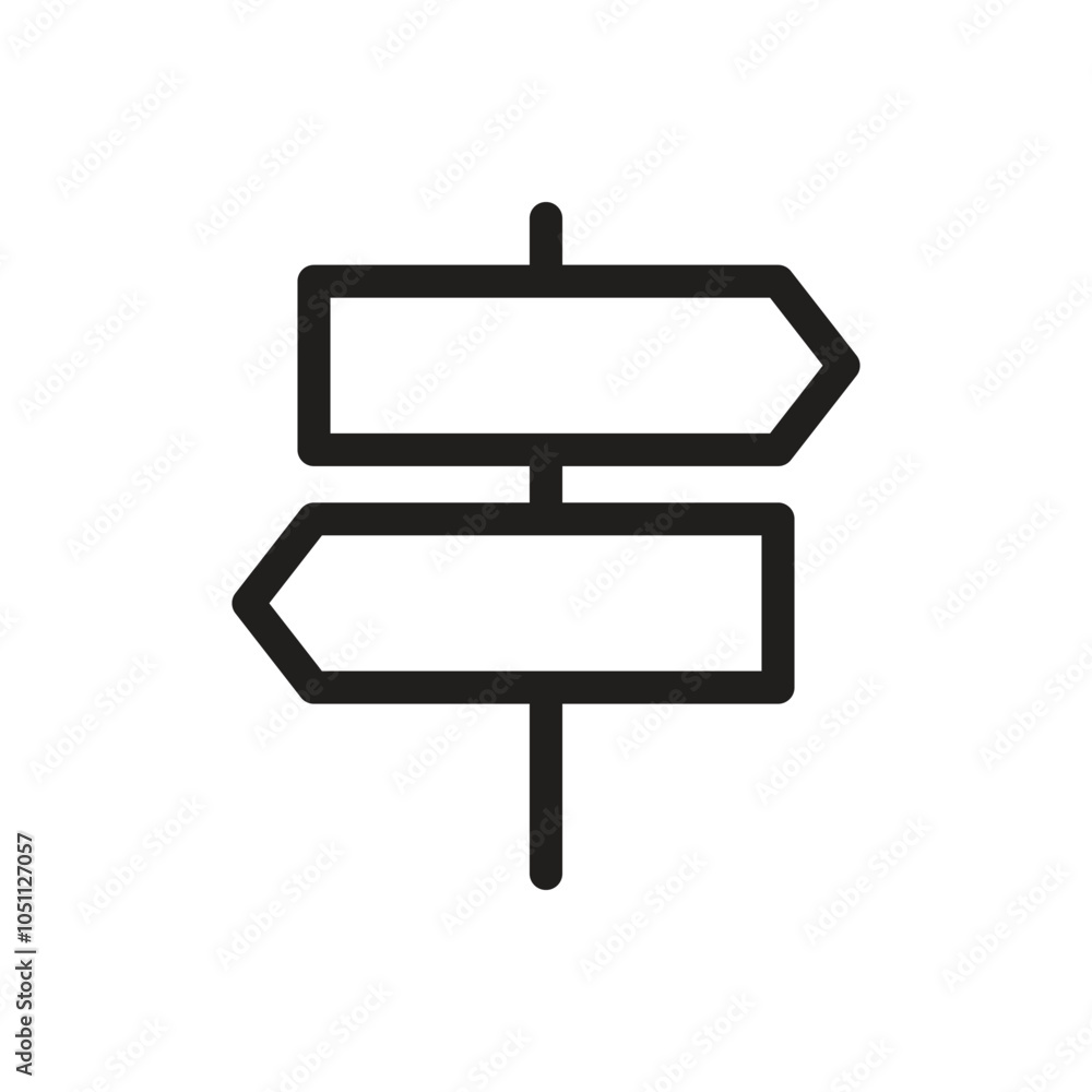 Direction Sign Icon - Line Direction Sign Icon - Line