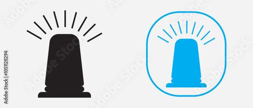 Siren icon. flat style siren alarm on white background. vector illustration.
