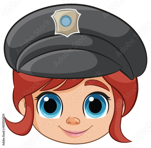 Cute Girl in Police Hat