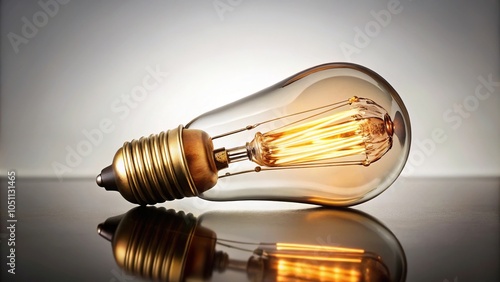 Wallpaper Mural Vintage Edison light bulb isolated on white background with clipping path Torontodigital.ca
