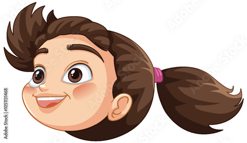 Happy Girl with Ponytail