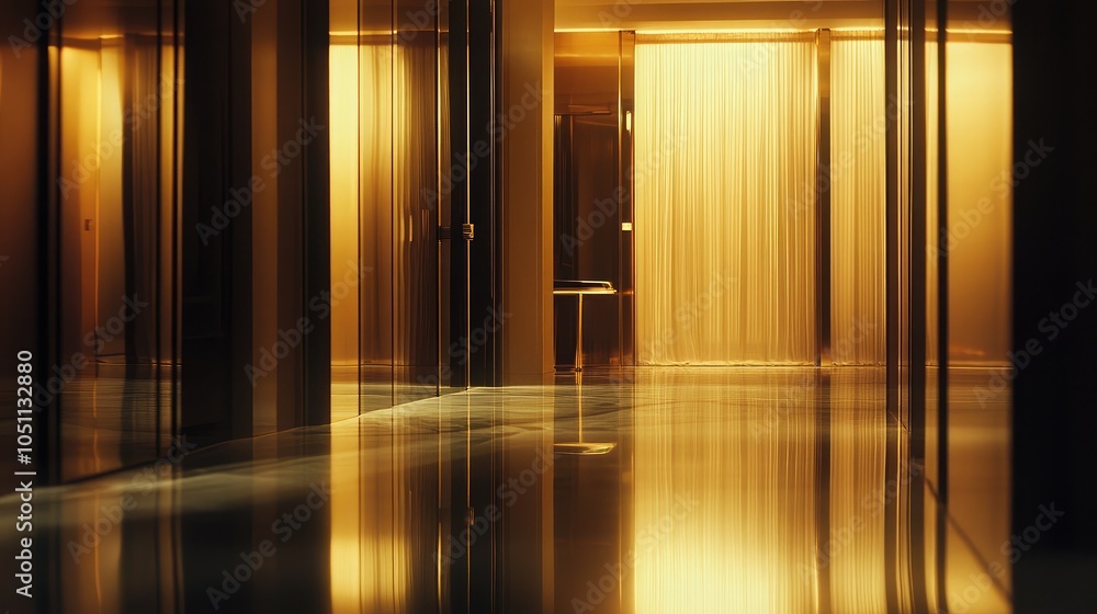 Modern Interior with Soft Golden Lighting Modern Interior with Soft Golden Lighting
