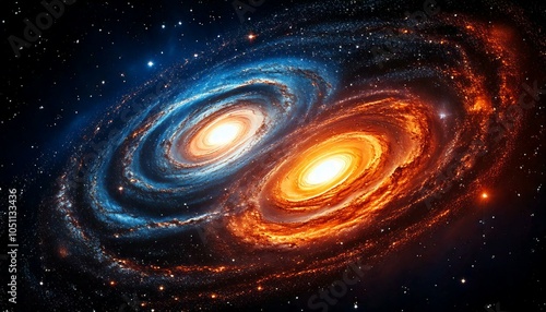 A dual galaxy system colliding