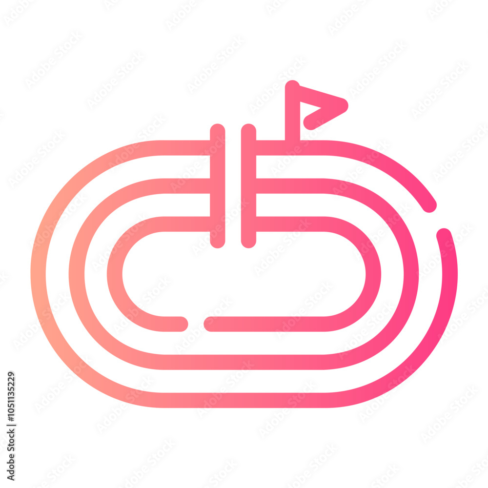 running track Line Gradient Icon running track Line Gradient Icon