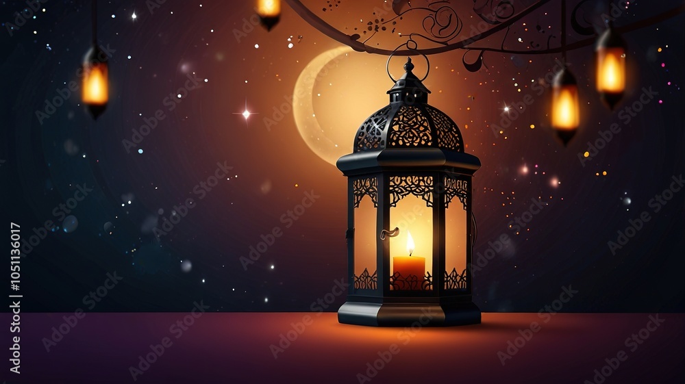 Background design with ramadan theme, with illustrations lanterns Background design with ramadan theme, with illustrations lanterns