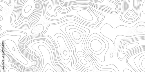 Abstract wavy background. topographic contour background. contour lines background. The concept of a conditional geography scheme and the terrain path. Black on white background. Vector illustration.