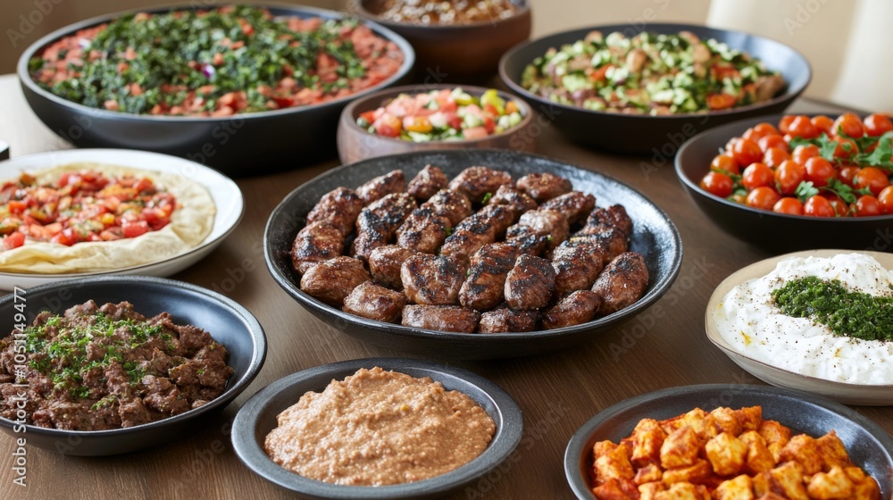 Vibrant Eastern Family Meals in Natural Lighting Vibrant Eastern Family Meals in Natural Lighting