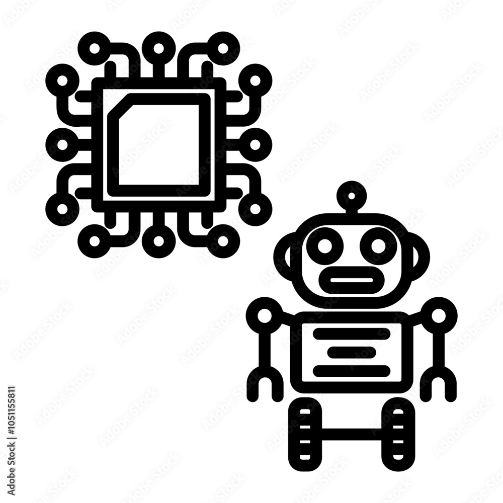 Naklejka premium robotic technology icon