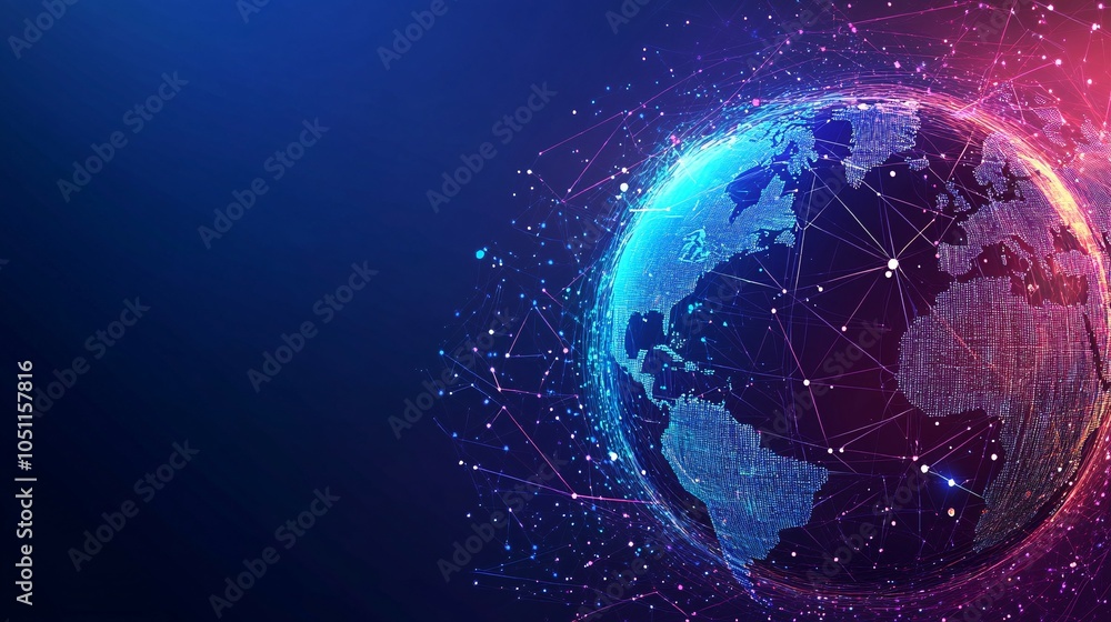 Fototapeta premium Digital Earth: A Networked Global Representation