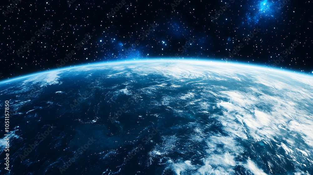 Obraz premium Earth From Space, planet, stars, galaxy, universe, cosmos