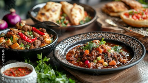 Wallpaper Mural Colorful Delicacies on Wooden Table with Fresh Ingredients Torontodigital.ca