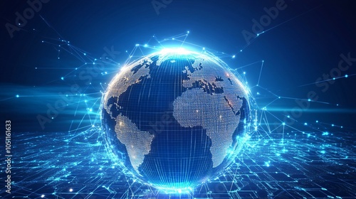 Digital Globe Network Connectivity Illustration
