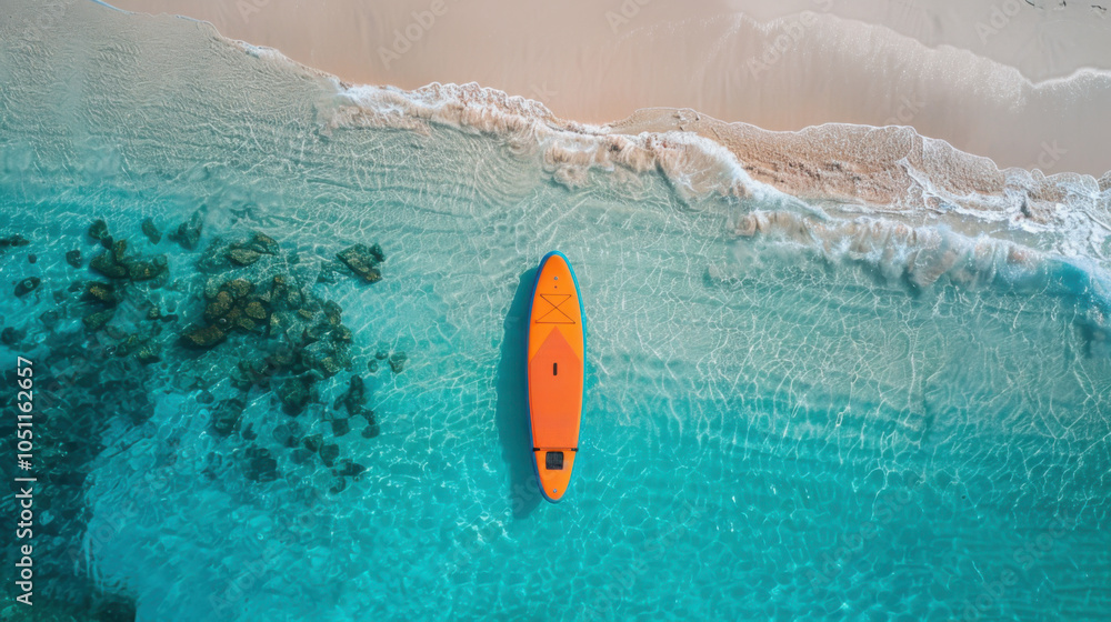 Fototapeta premium A colorful paddleboard on the beach