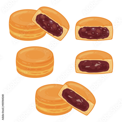 赤粒あんとこし餡入りの今川焼きセット