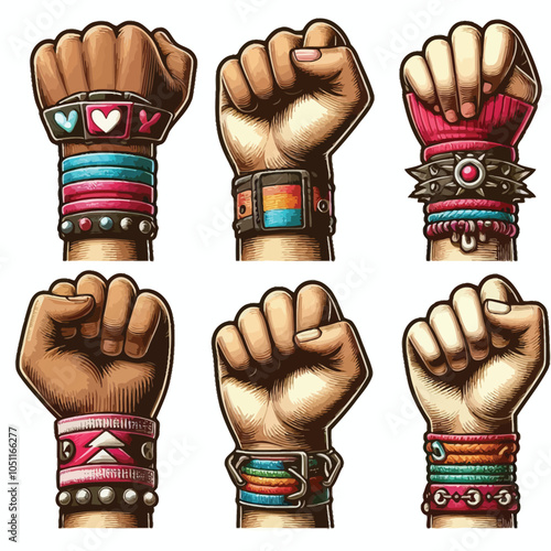 Wristbands set vector illustration